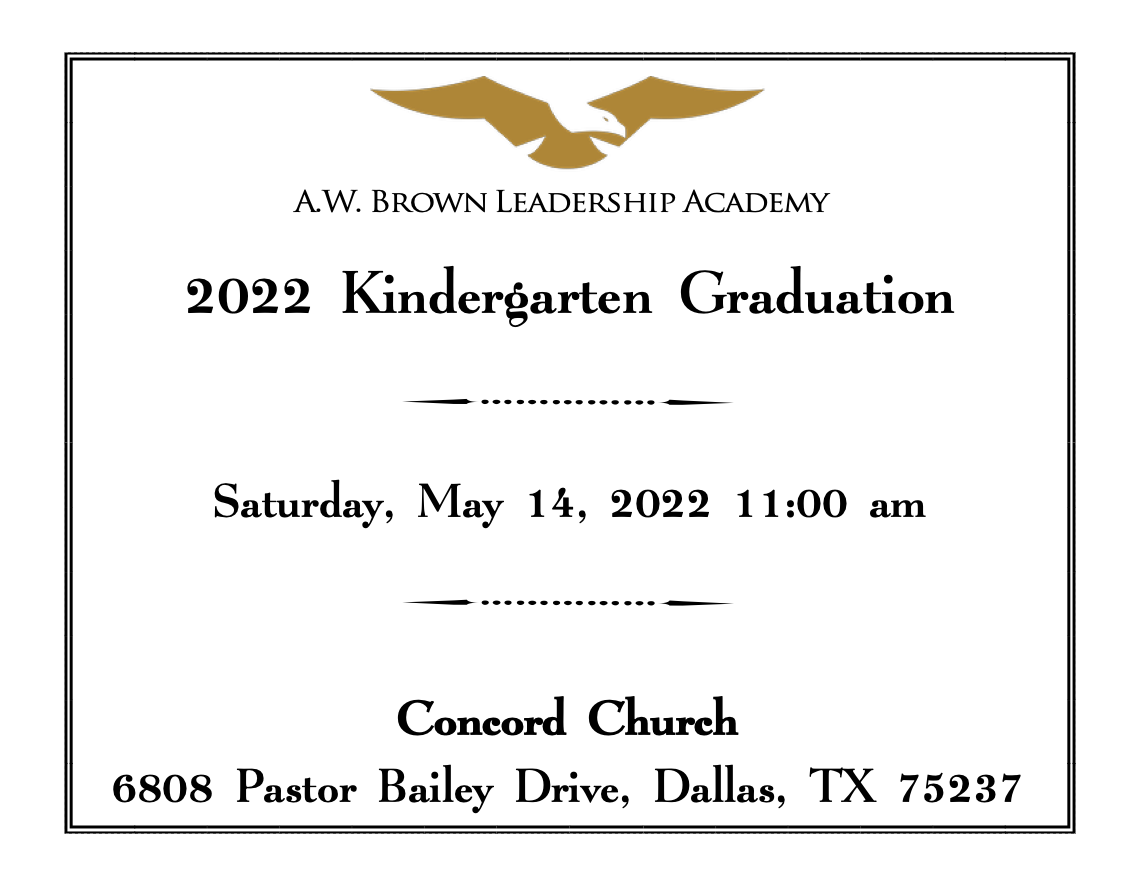 KG Graduation Info Card