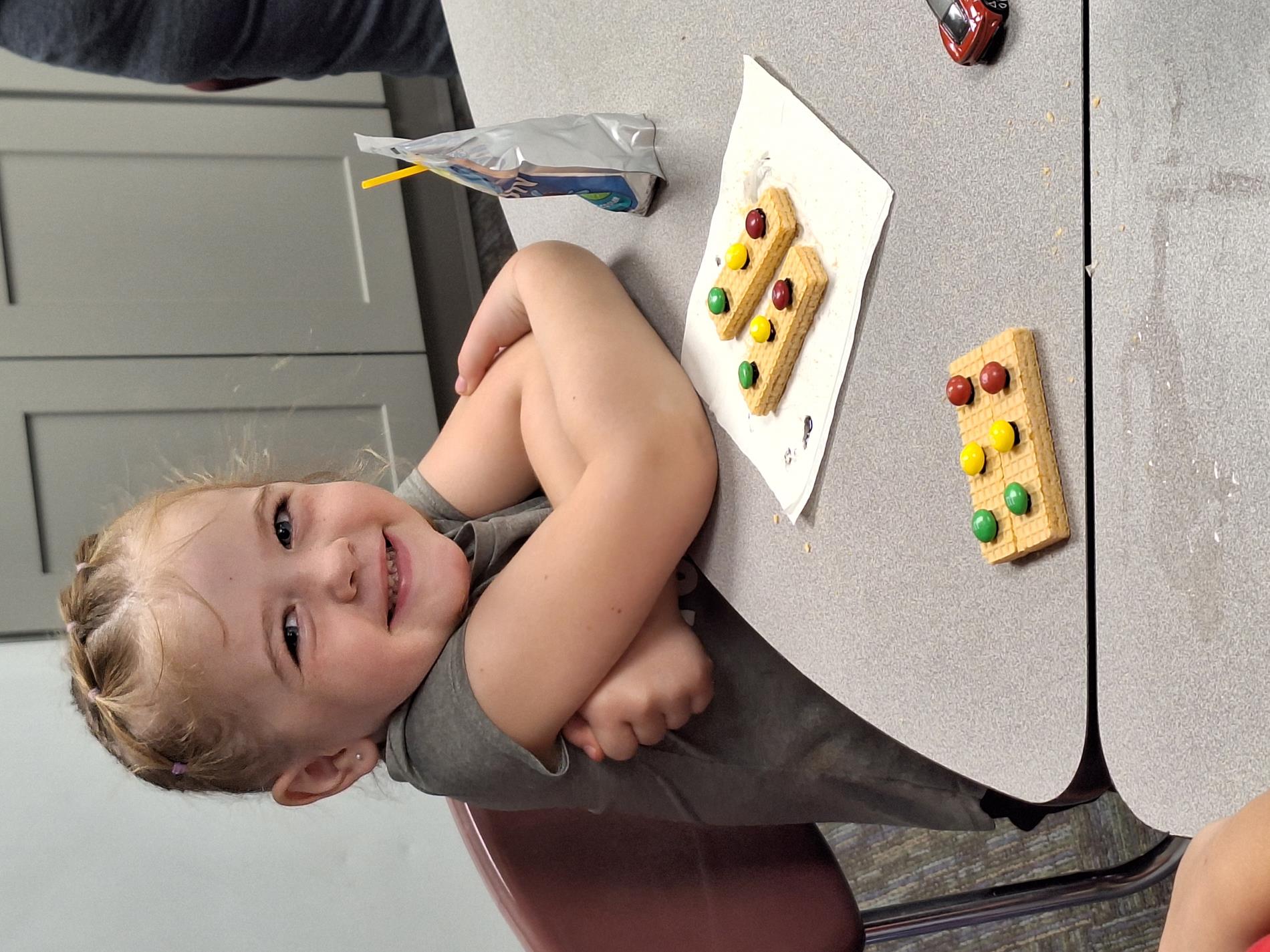 Enjoying transportation snacks