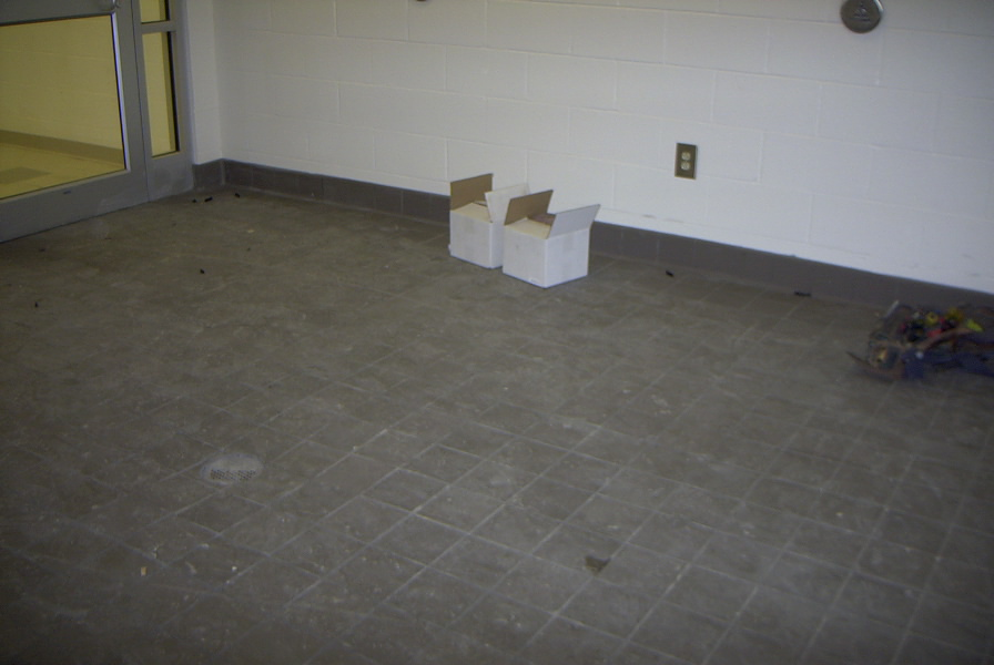 Tile floor in entrance