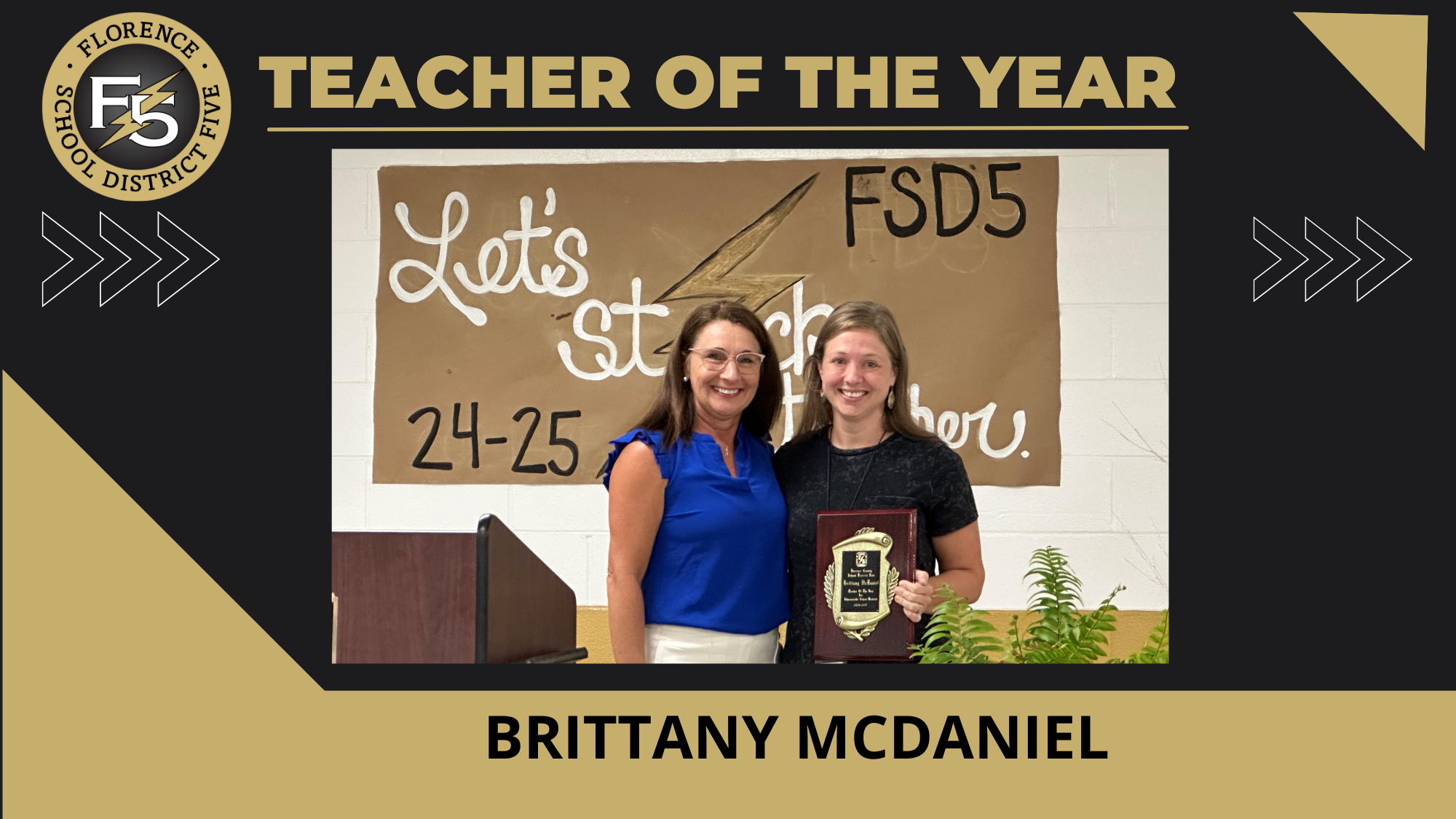 Teacher of the year Brittany McDaniel