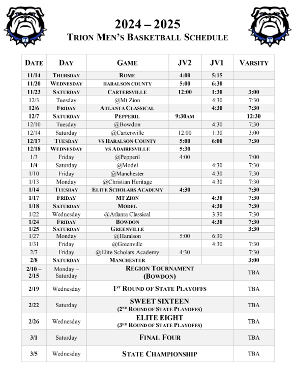 24-25 boys basketball schedule