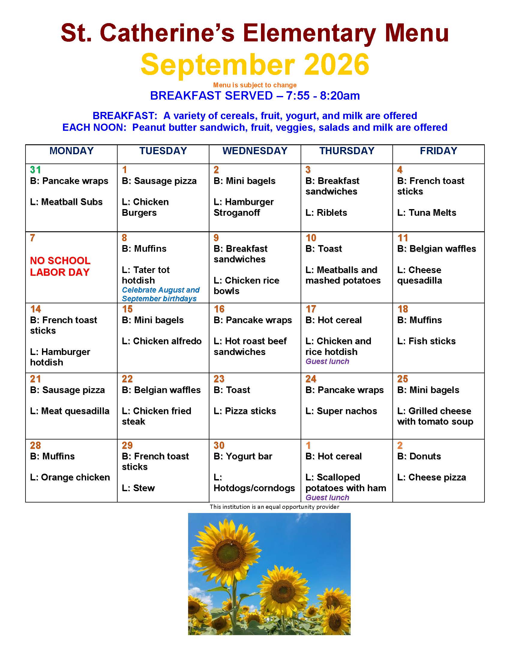 menu