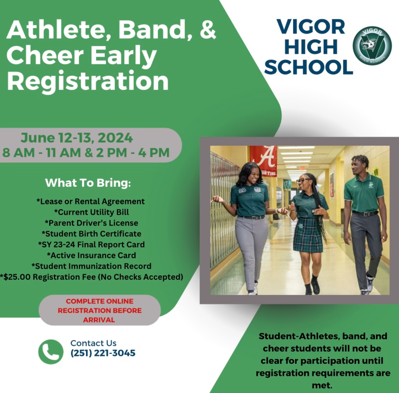 Athletic and cheer registration 
