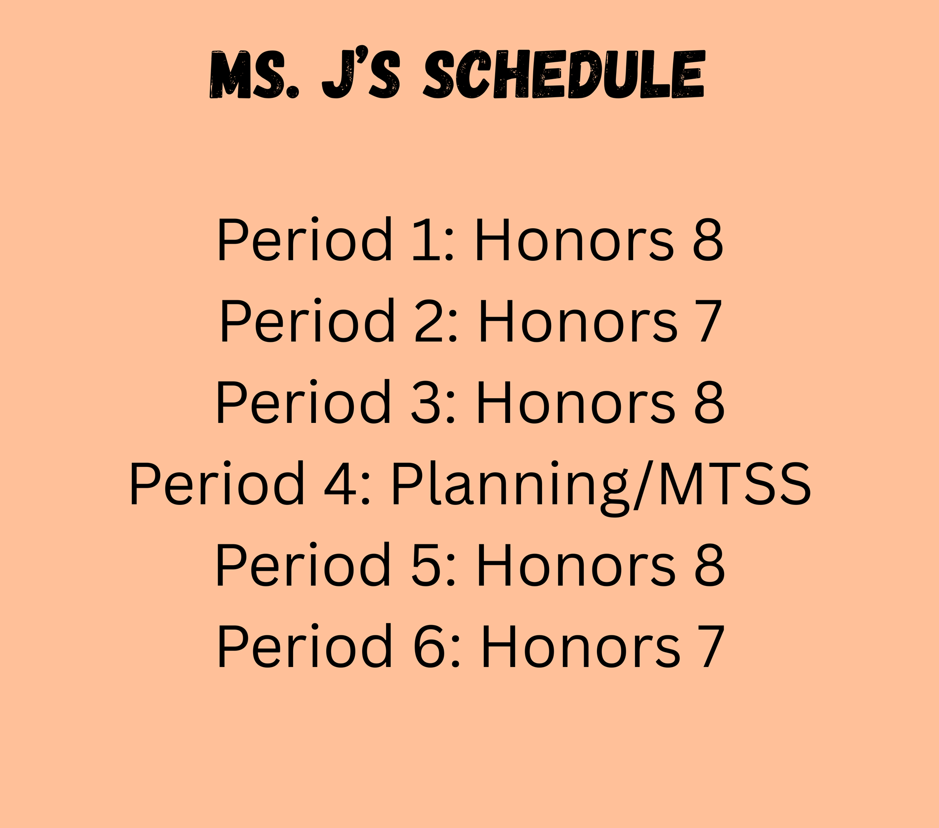 Schedule of Classes