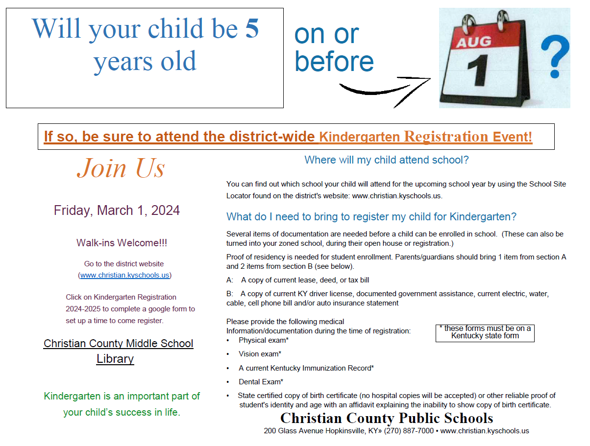 Document for Kindergarten Registration