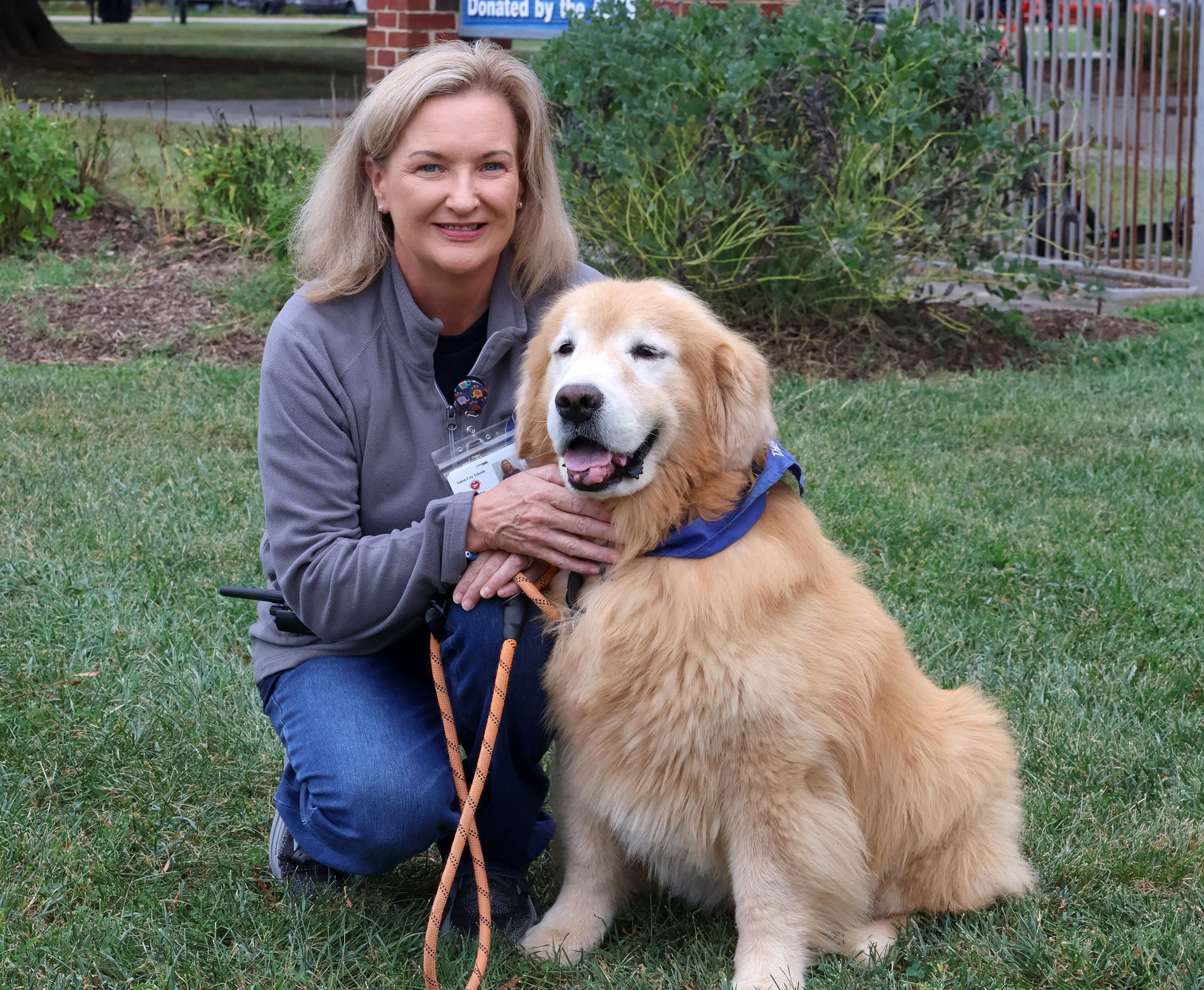 Counselor with Therapy Dog