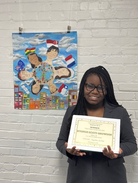 Ryleigh Scott-Snowden:  Winner of the Lions Club District Art Contest