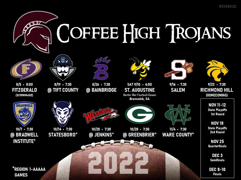 Updated Trojan Football Schedule