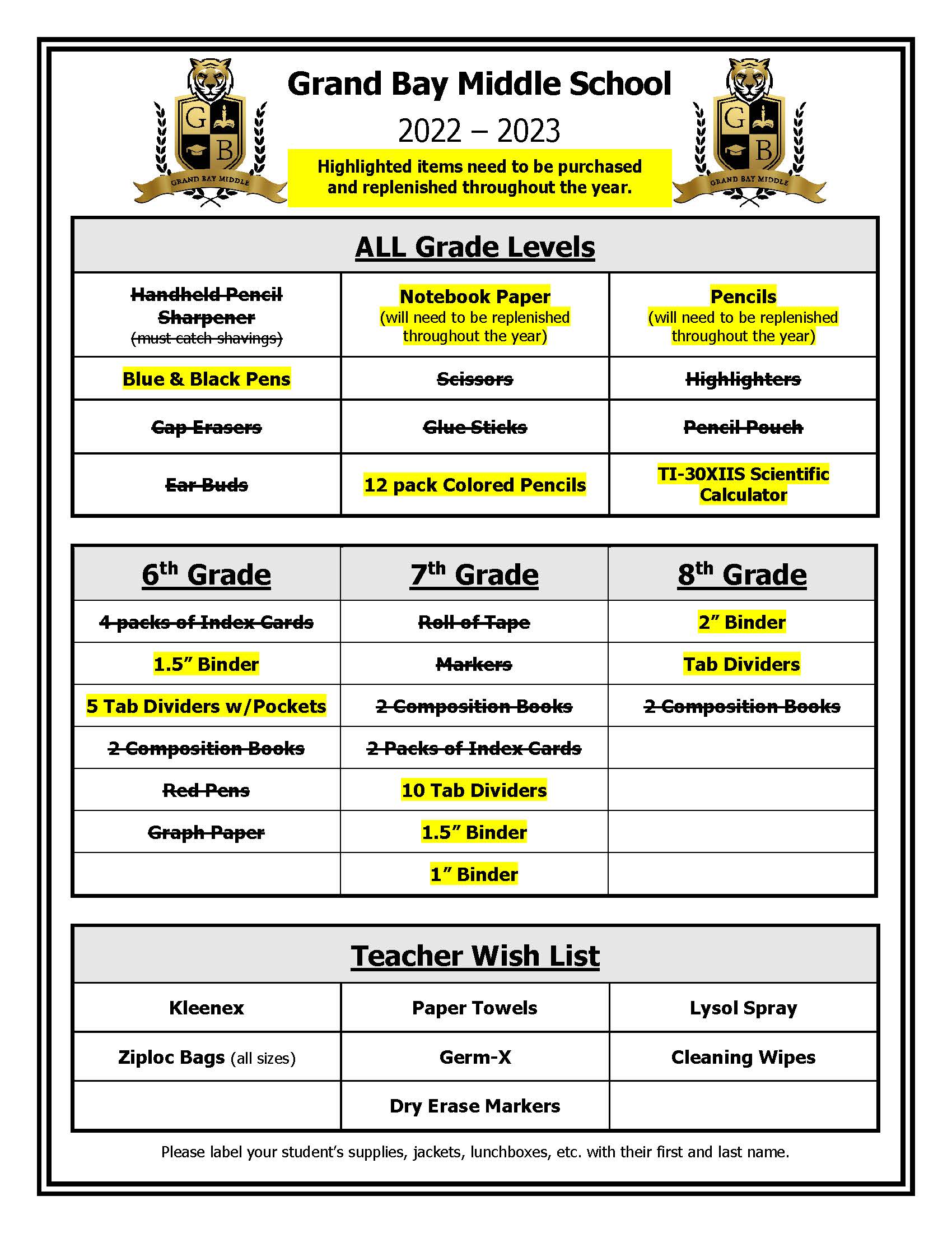 St. Elmo Elementary School - St. Elmo School Supply Lists for 2021-2022