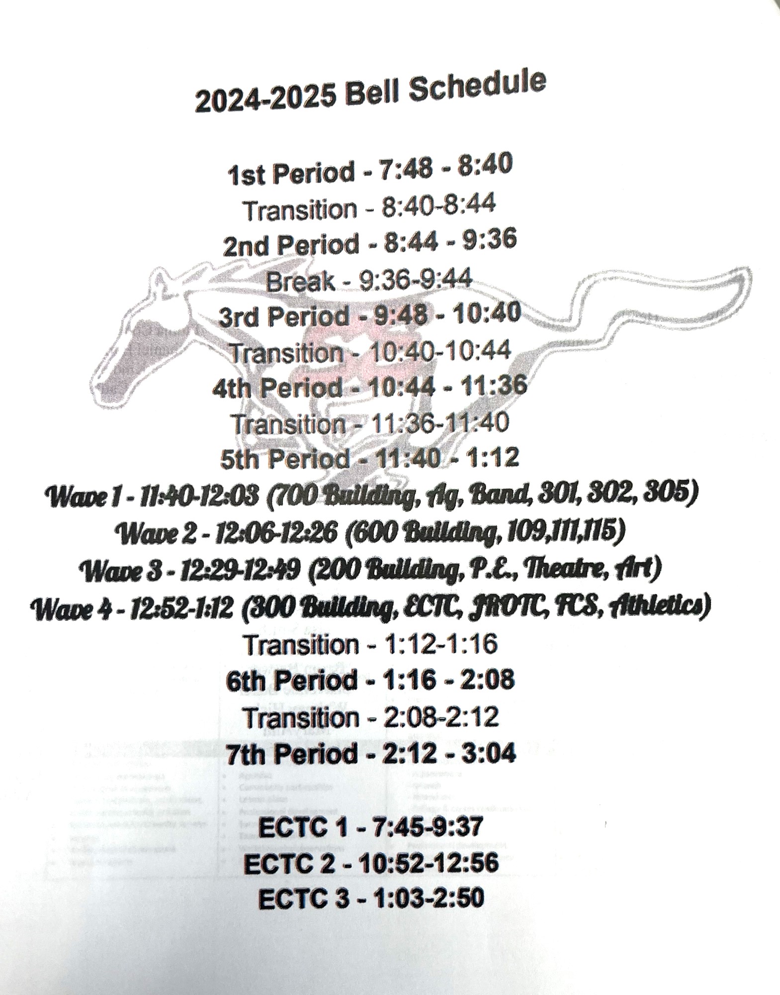 Bell Schedule