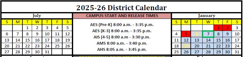 2025-2026 Approved District Calendar 