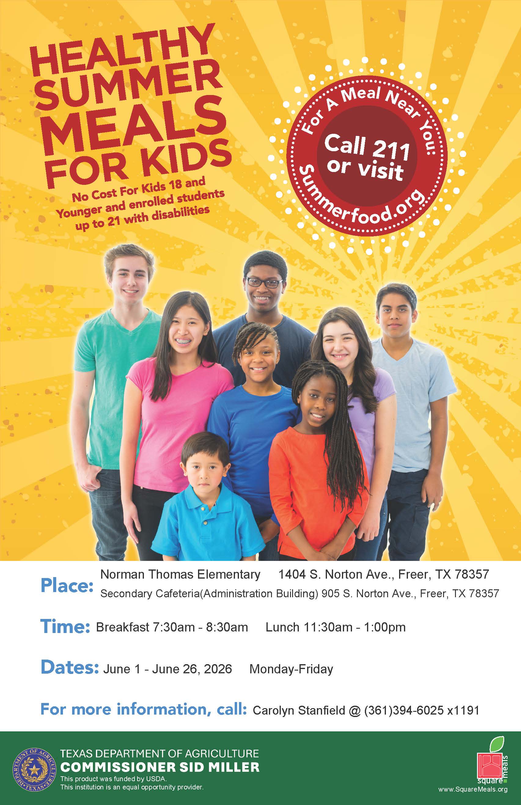 Summer Meal Poster (English)