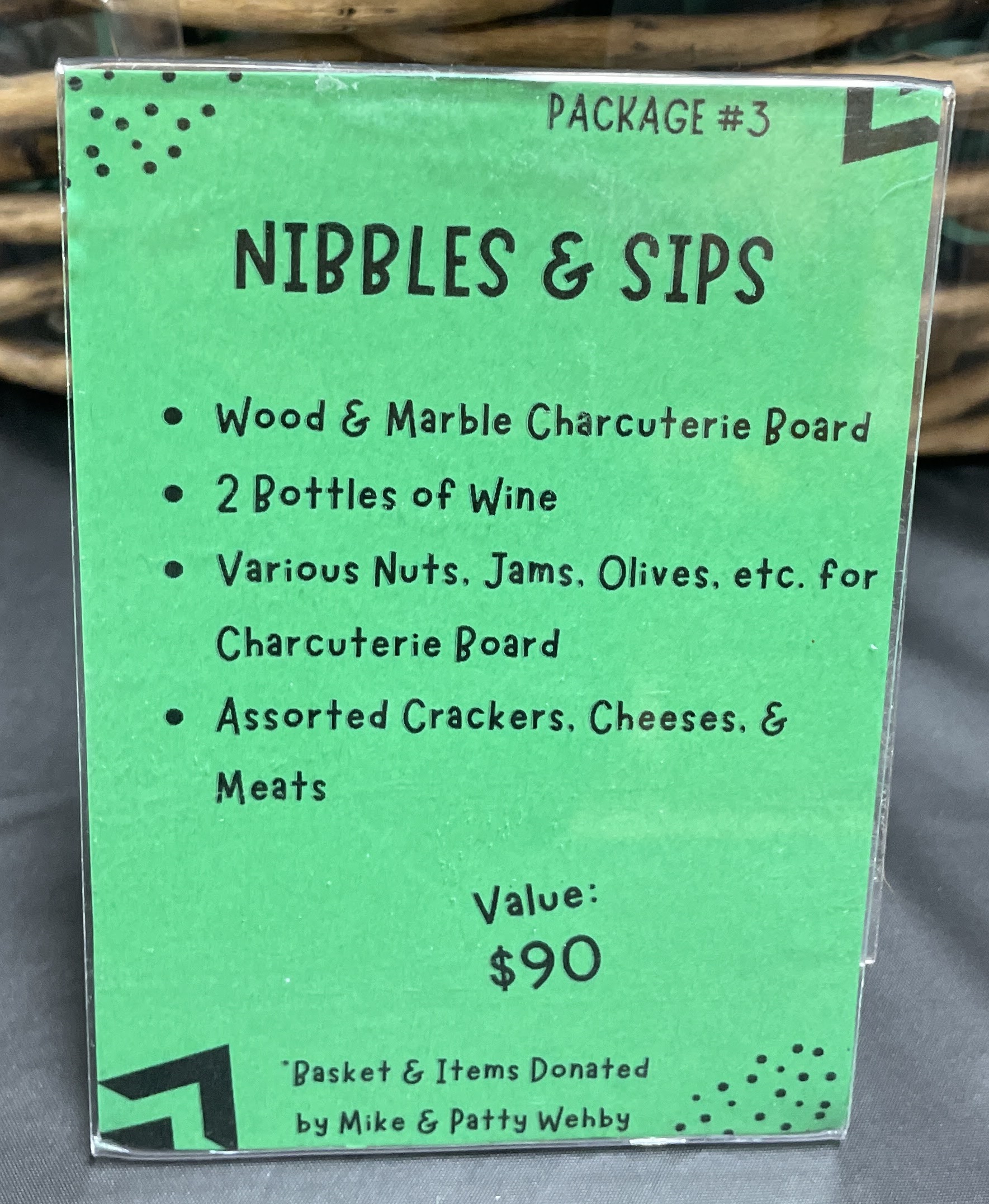 Auction Item #3: Nibbles and Sips