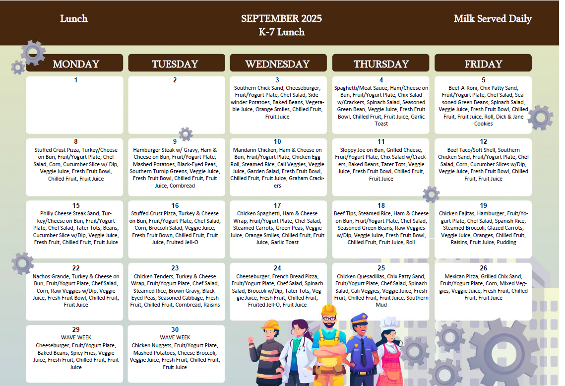 Sept K-7 Lunch