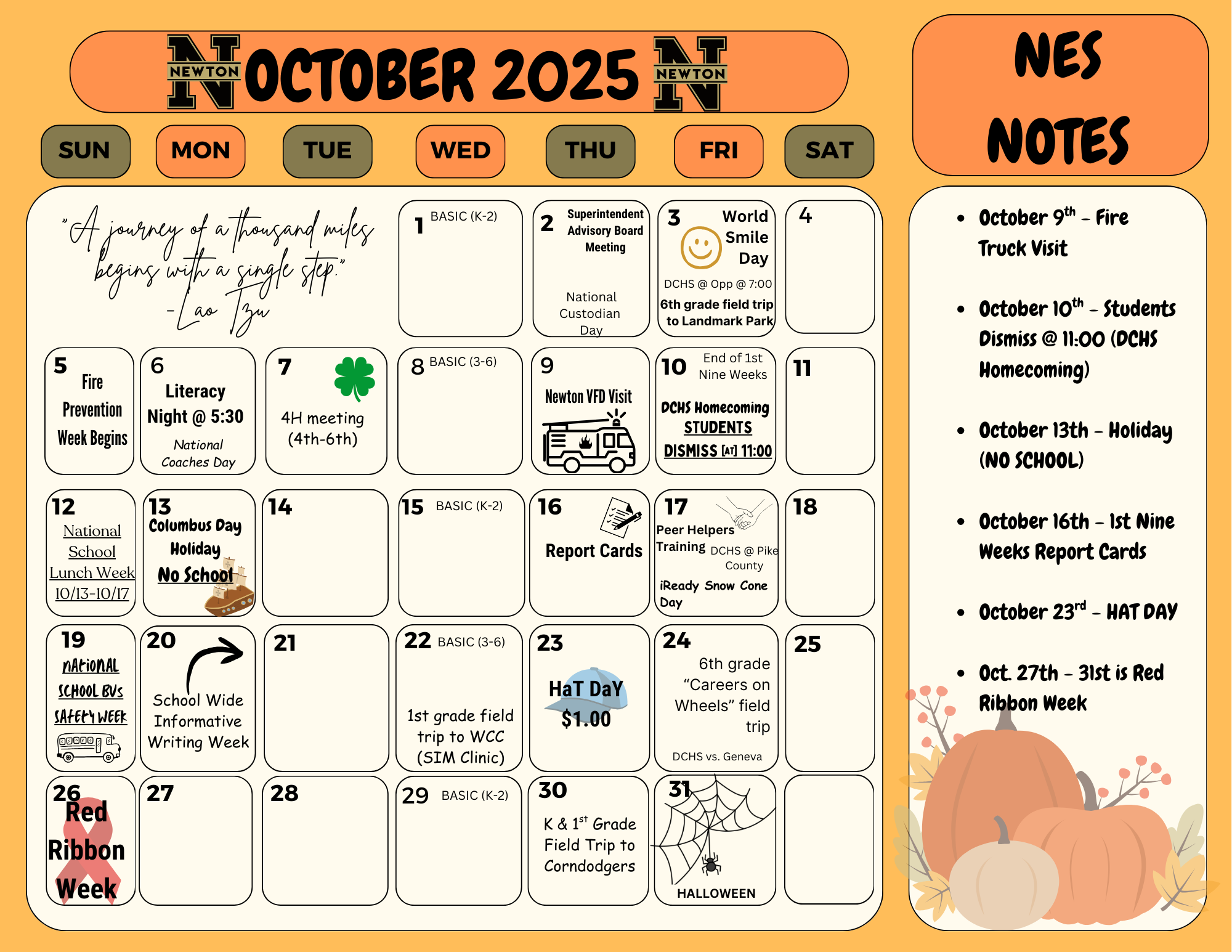 October Calendar
