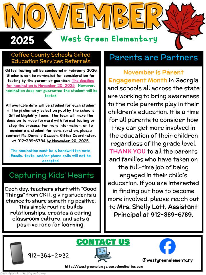 NOVEMBER SCHOOL NEWS (ENGLISH FLYER)