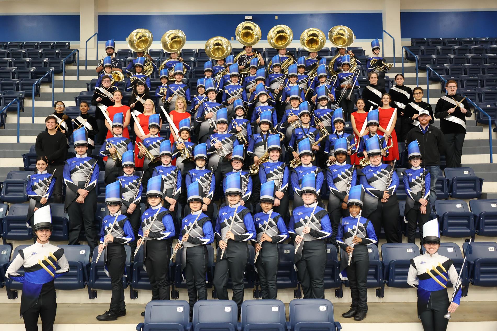 Full band in uniform