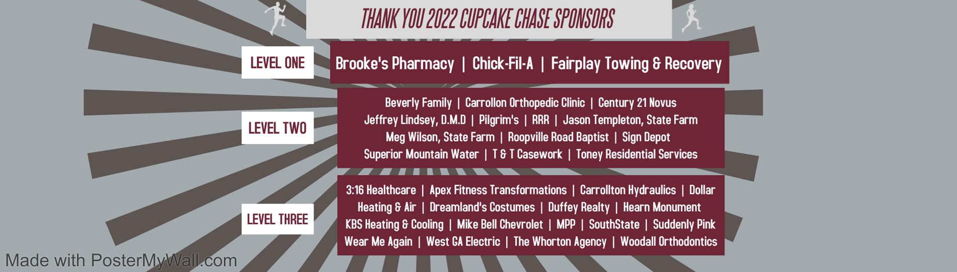 cupcake chase sponsors