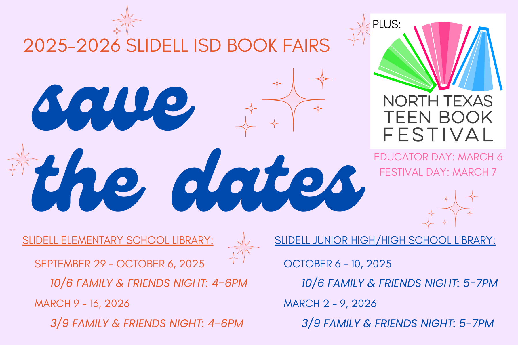📚✨ Save the Date! ✨📚  Our Book Fair is coming soon, and you won’t want to miss it! 🎉 Get ready to shop for your favorite stories, discover new adventures, and help support our school.  More details are on the way—stay tuned! 🐛📖