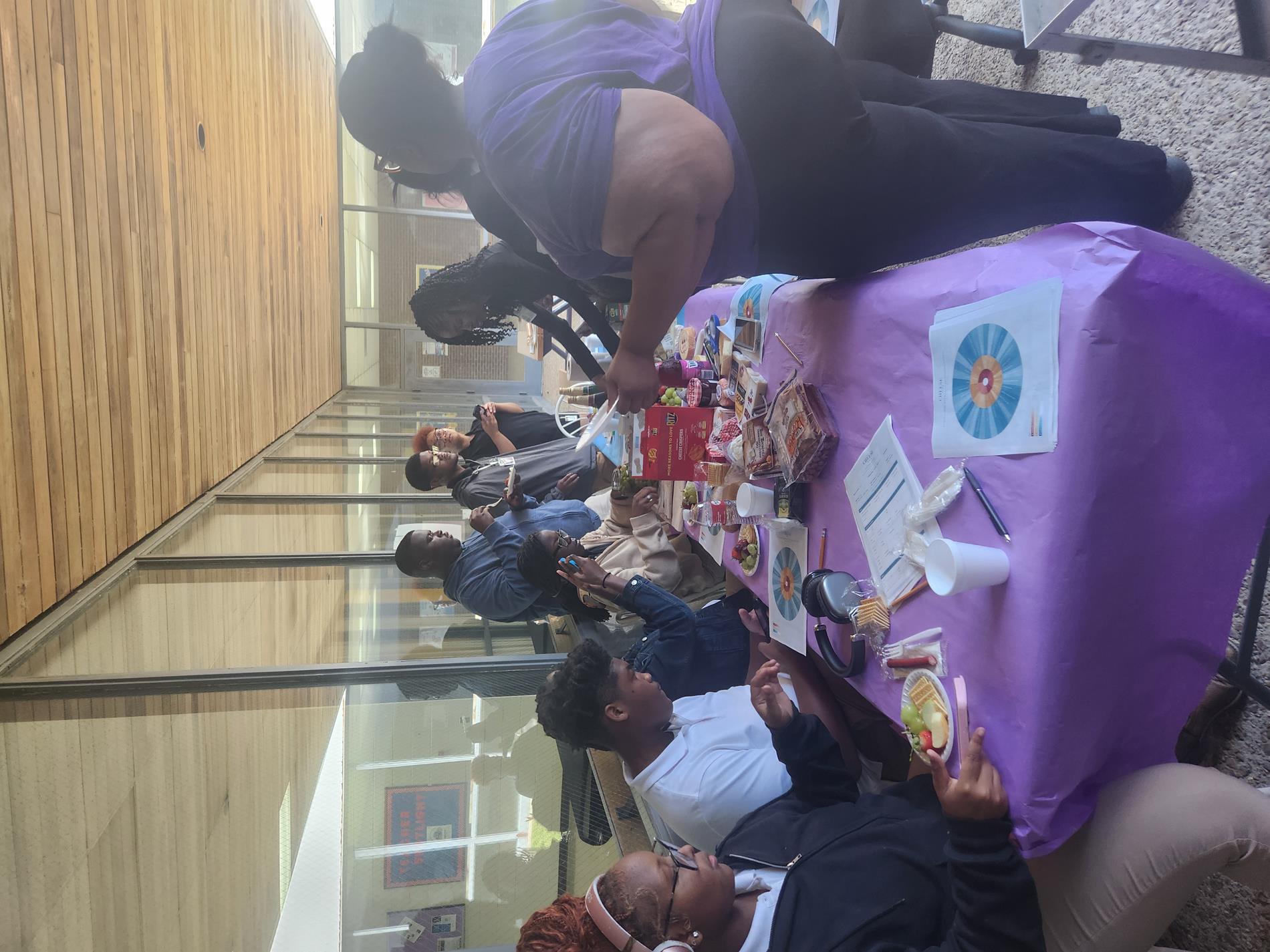 Obannon, Greenville High, and Riverside high school students taste various types of cheese for Culinary Arts Class