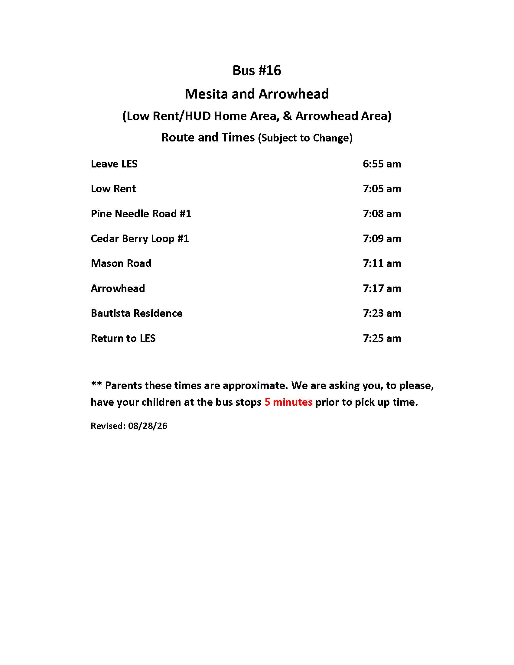 Bus Routes 16