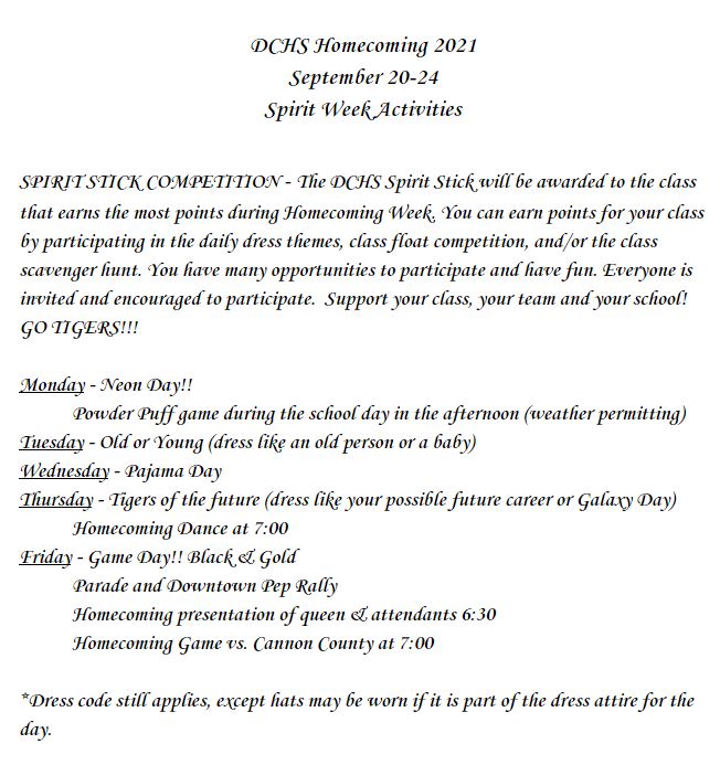 Homecoming Activities Homecoming Activities