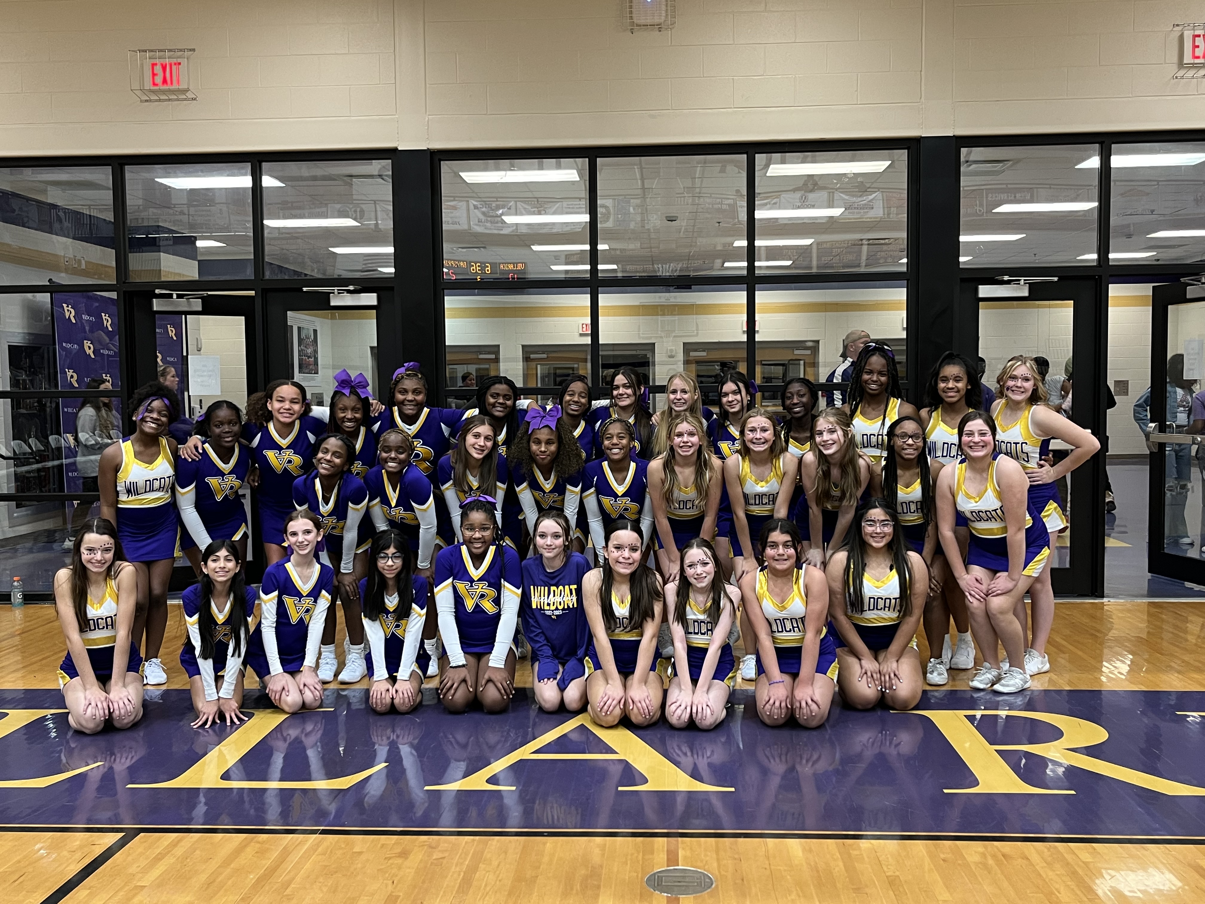 VRMS and BSMS cheerleaders posing for photo