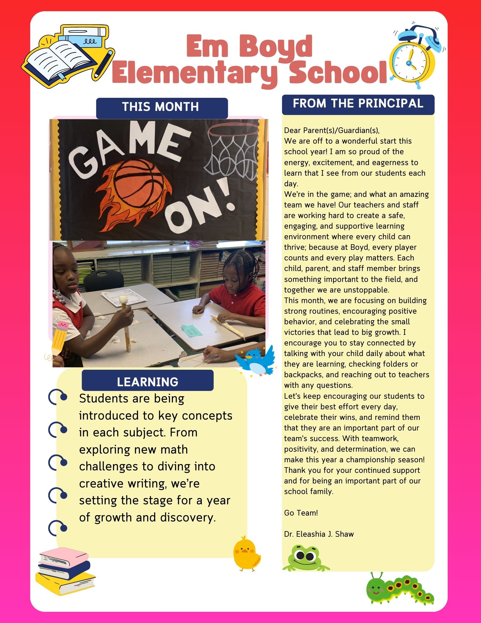 September Newsletter Page 1