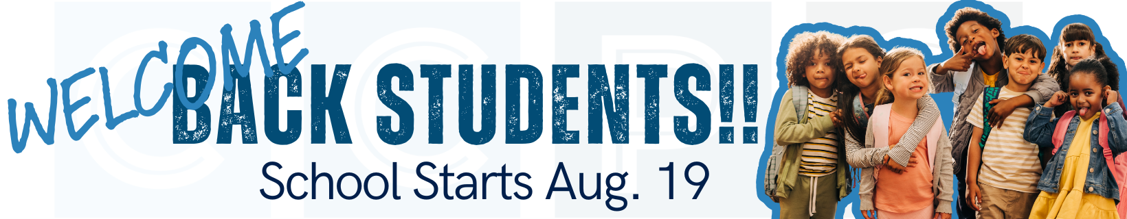 Back to school banner school starts Aug 19