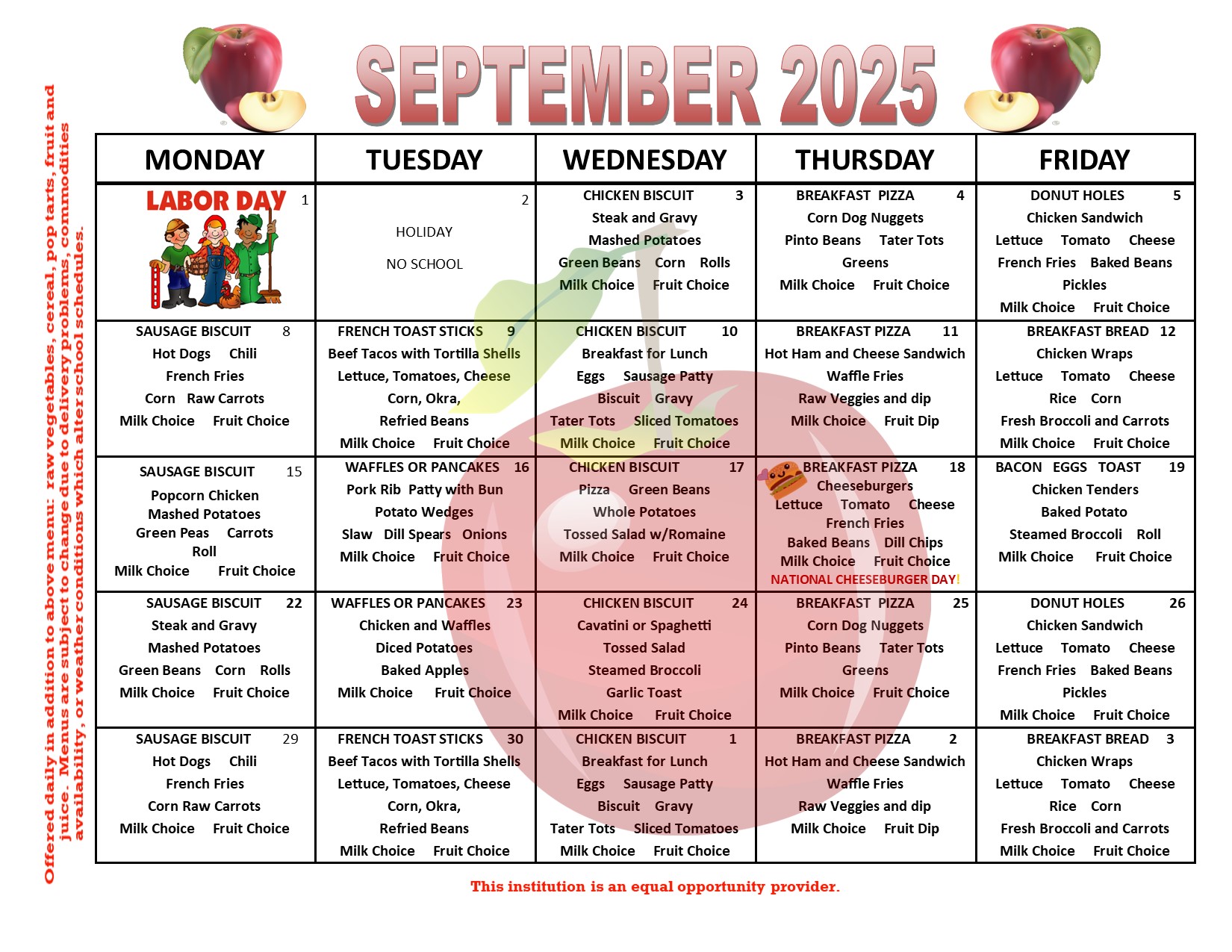 September Menu