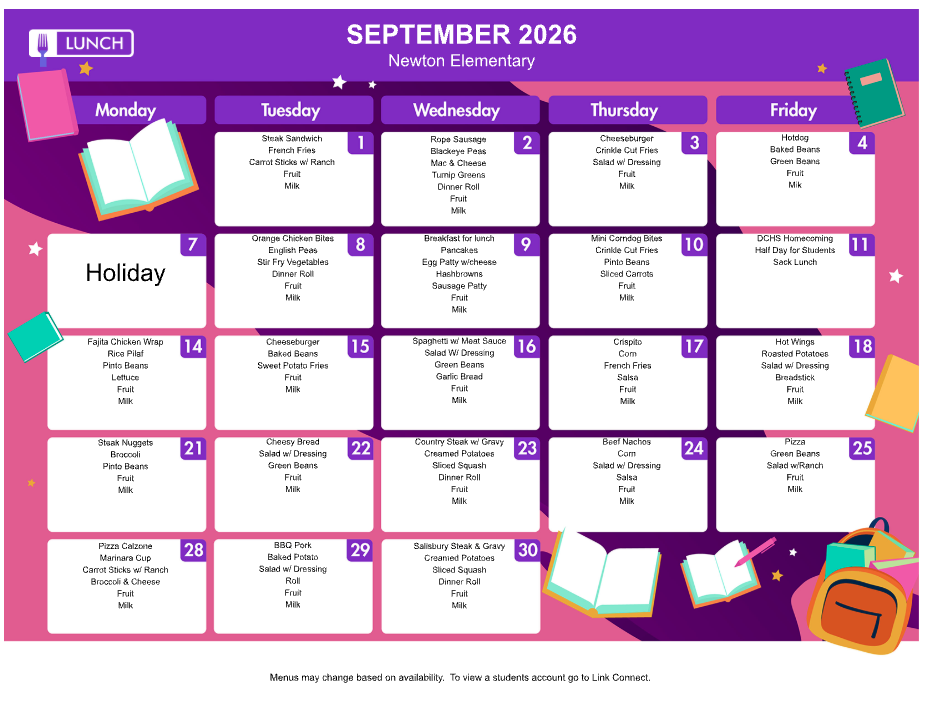 September Lunch Menu