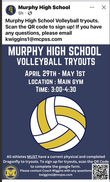 Murphy Volleyball Tryouts