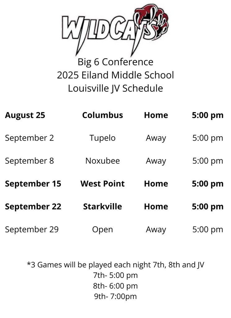 JV Football Schedule