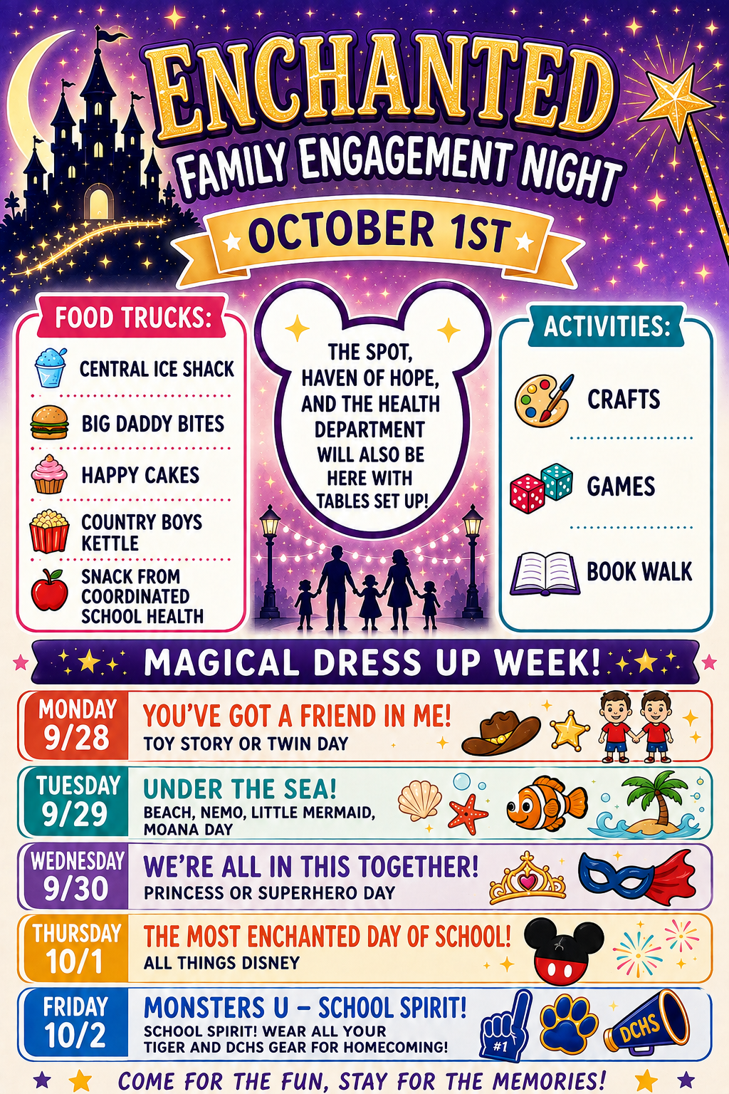 family engagement night at SES October 1 from 5-7 p.m.