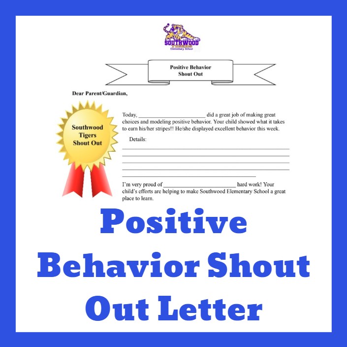 positive behavior shout out letter