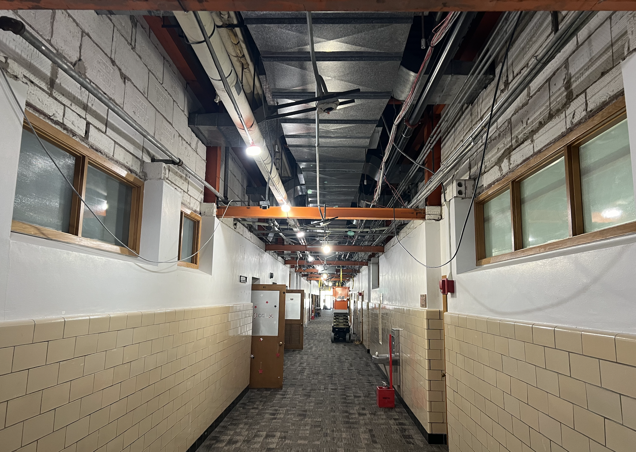 High School hallway by the science rooms