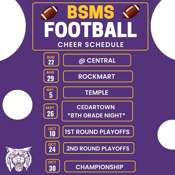 Cheer Football Schedule