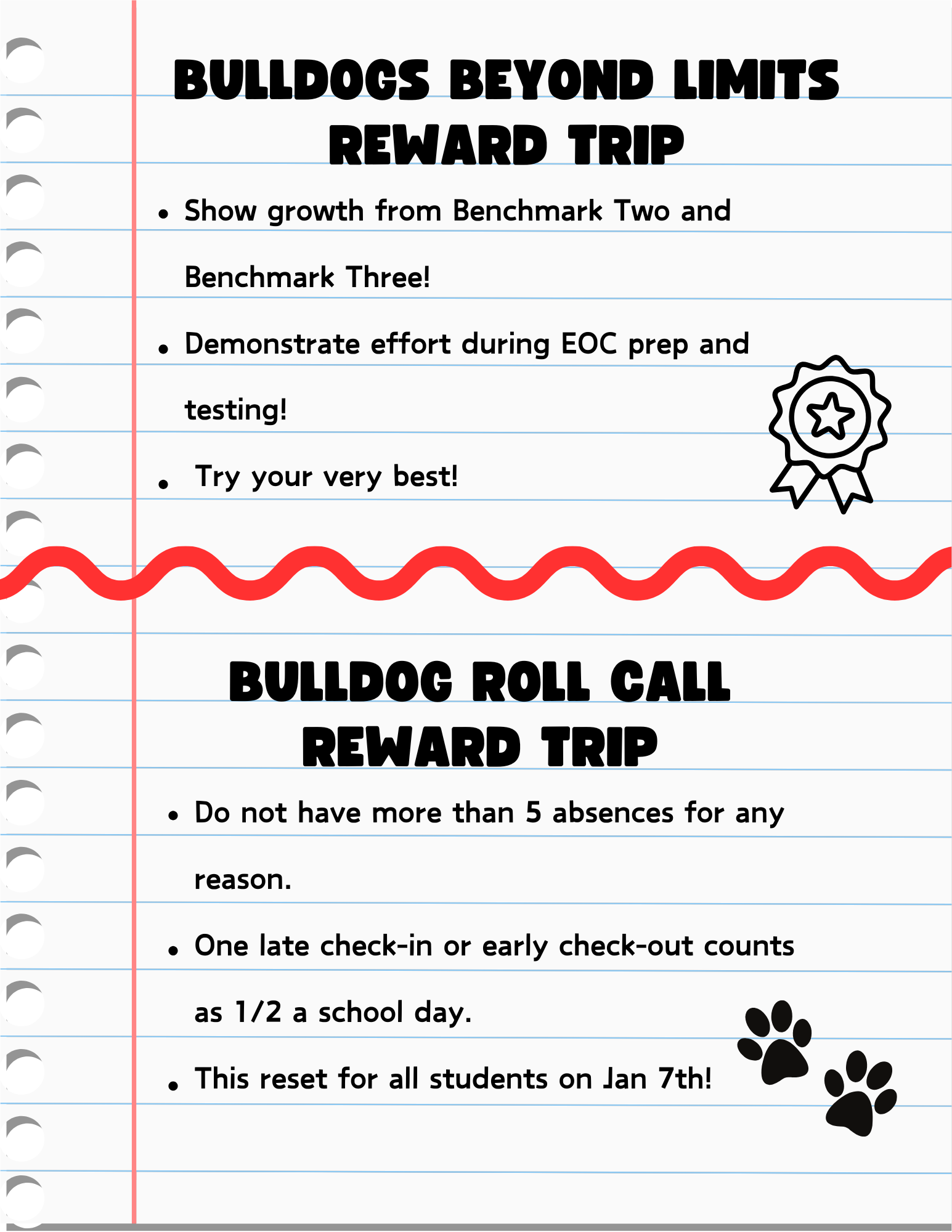 Bullogs Beyond Limits & Bulldog Roll Call  Rewards Trips