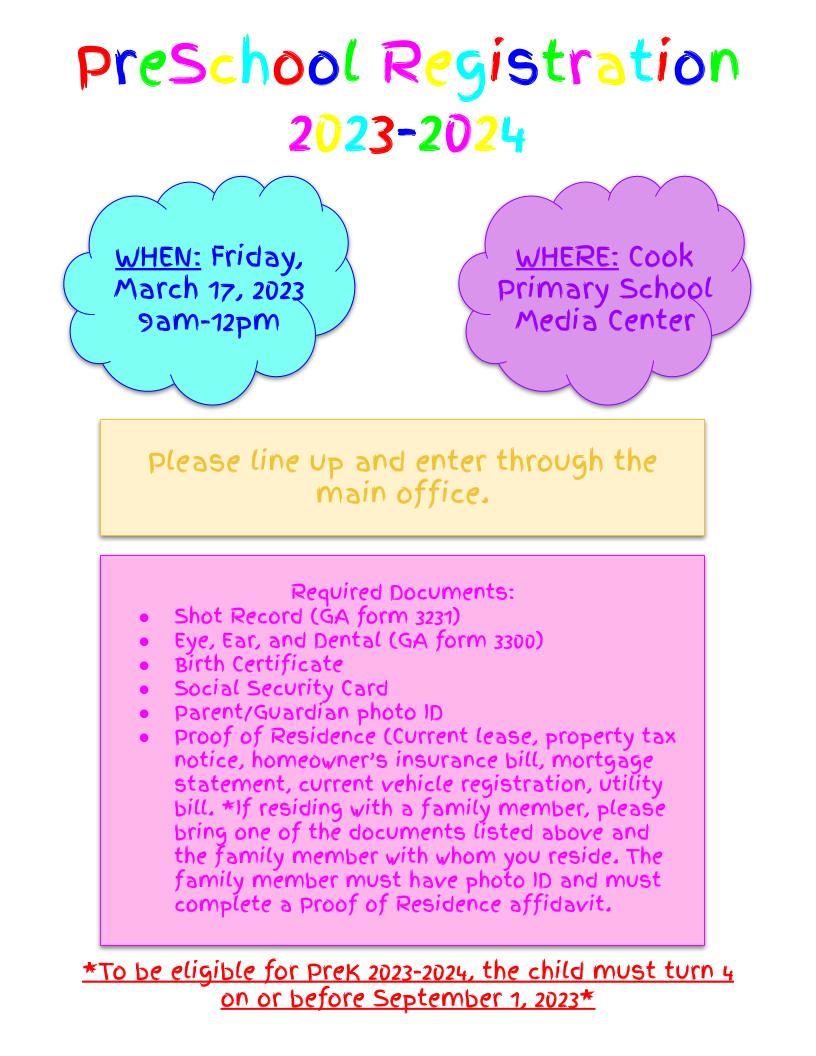 Pre-K Registration Pre-K Registration