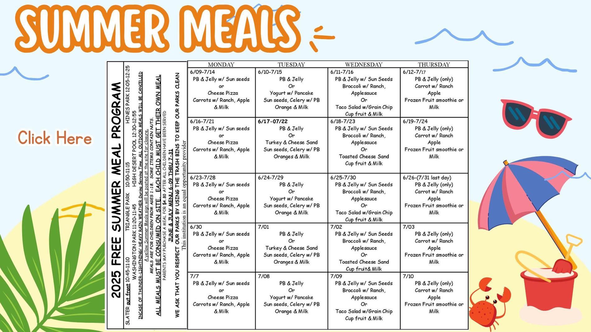 Summer Lunch Menu