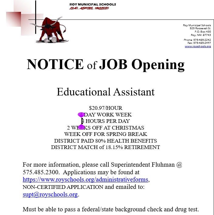 Notice of Job Opening