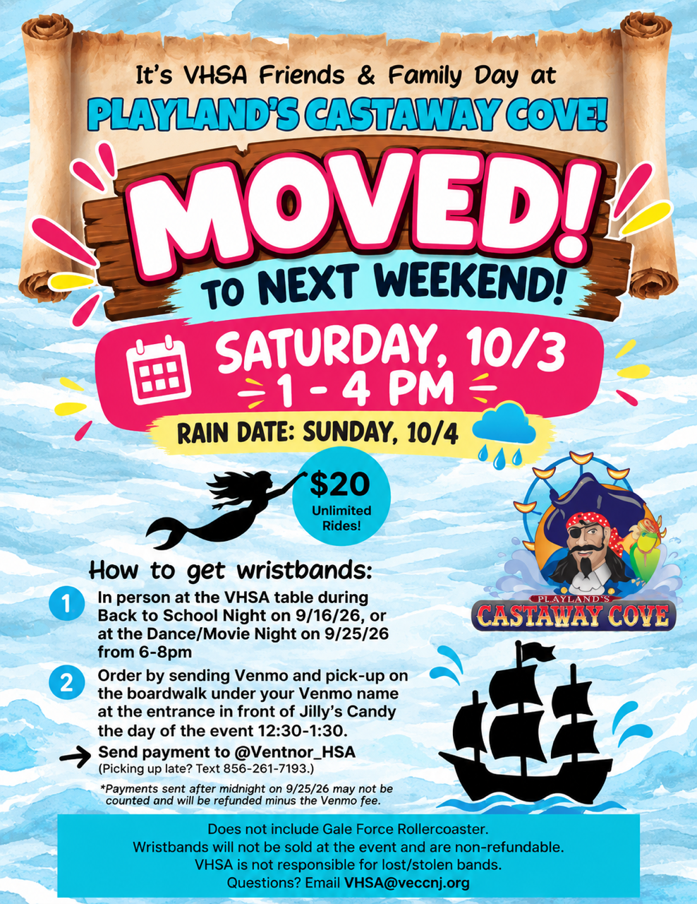 VHSA Castaway Cove Rescheduled VHSA Castaway Cove Rescheduled