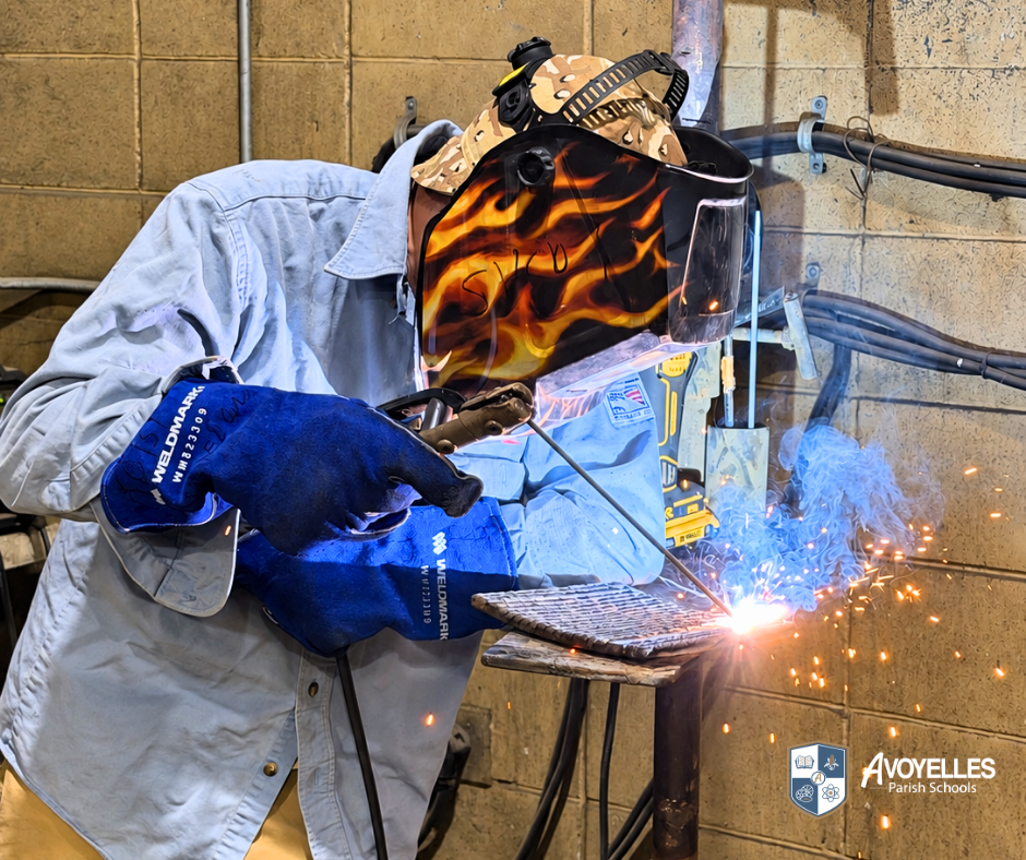 Student participating in hands-on career and technical education training.
