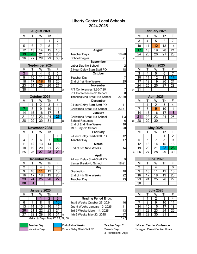 school calendar