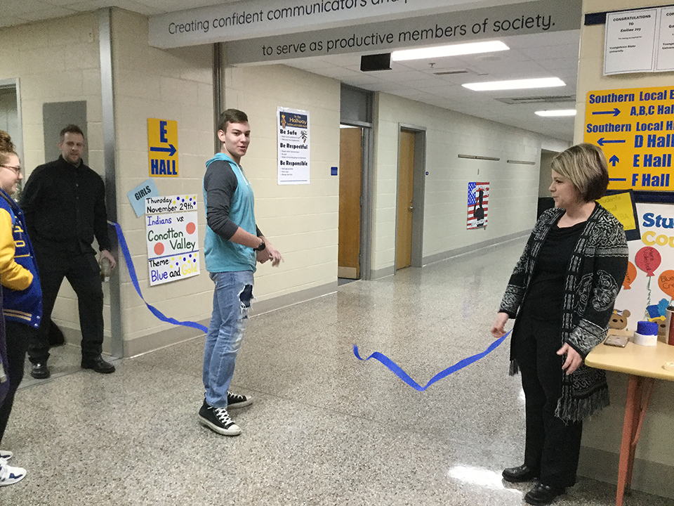 cutting the ribbon