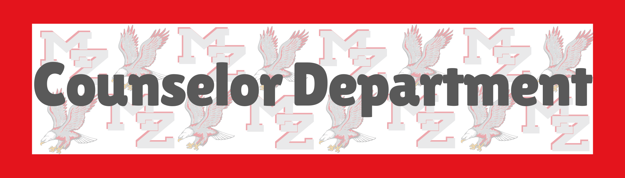 Based on the image provided, this appears to be a website banner for a school's counseling department, likely featuring a school mascot like an eagle.