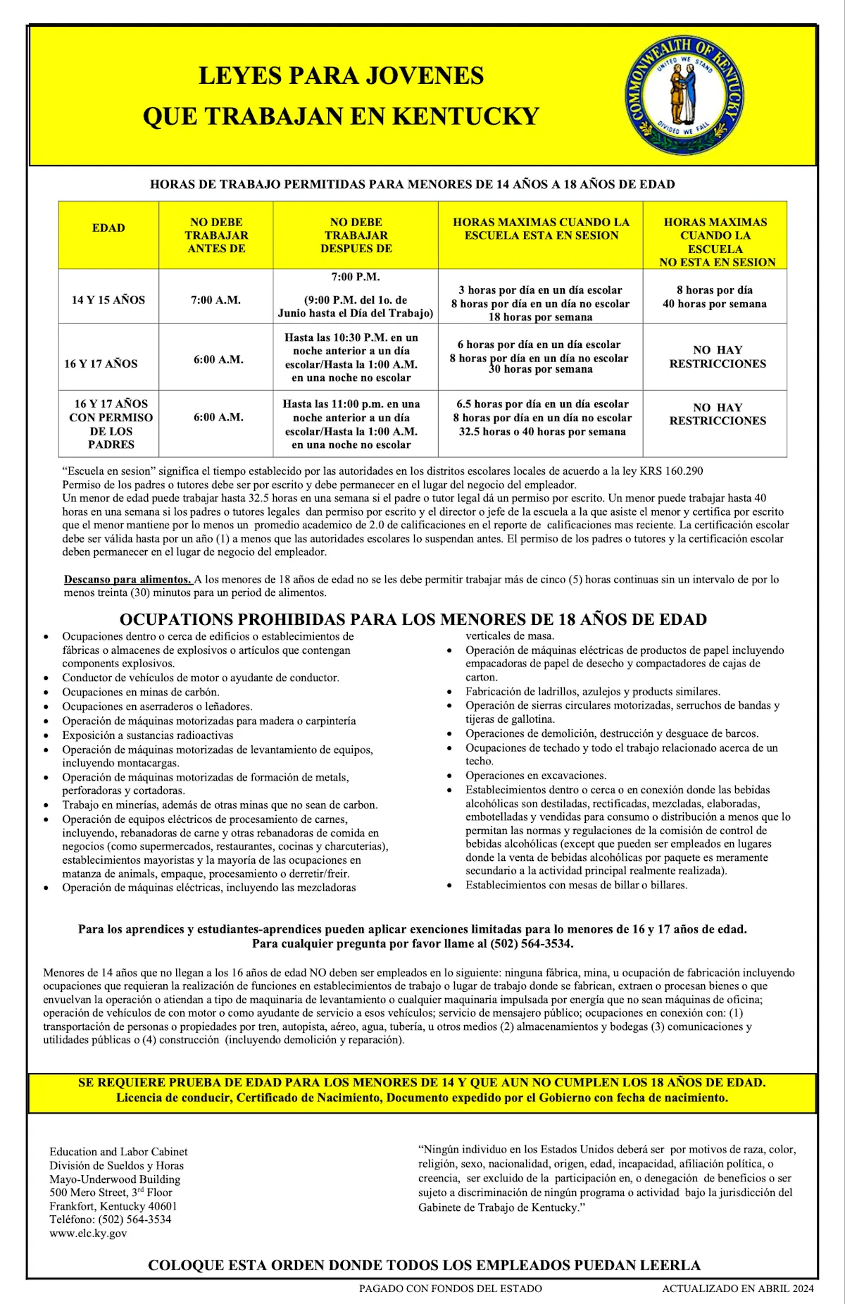 Labor laws poster