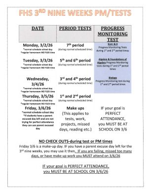 Progress Monitoring Schedule