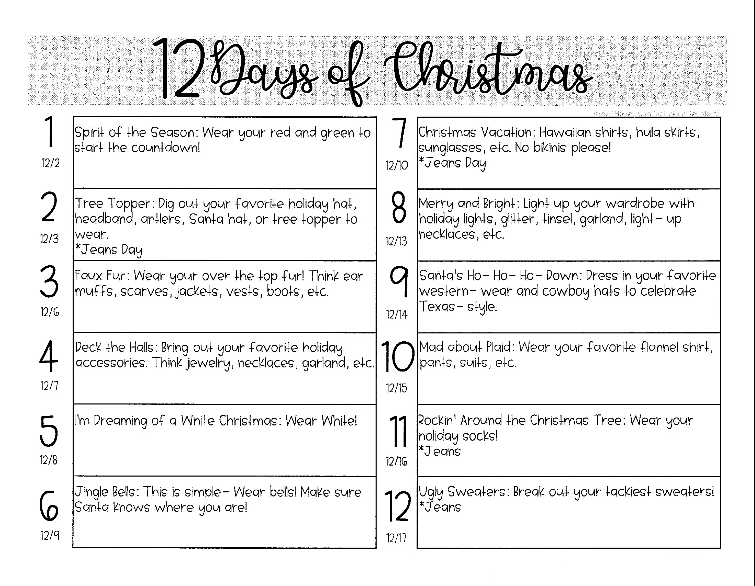 GES 12 days of Christmas