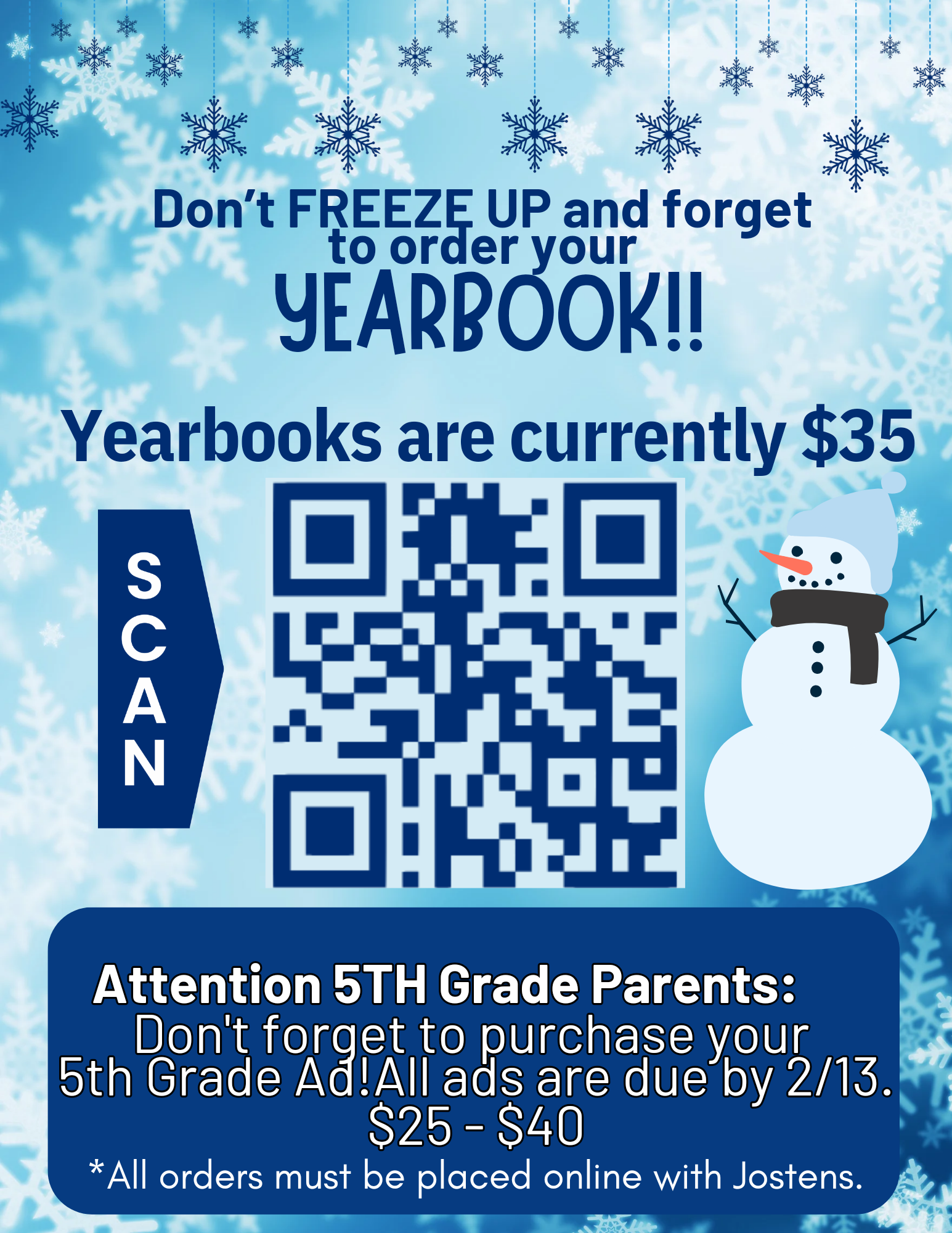 Winter Yearbook Flyer